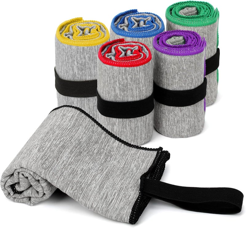 NUOYEE 6 Pack Gym Towels Microfiber Quick Dry Men Women Working Out Gear for Body Sweat Fitness Yoga Exercise Tennis Outdoor Fast Drying Running Riding Jogging Hiking Camping Fishing Towel - Image 1